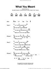 Cover icon of What You Meant sheet music for guitar (chords) by Franz Ferdinand, Alexander Kapranos, Nicholas McCarthy, Paul Thomson and Robert Hardy, intermediate skill level