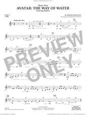 Cover icon of Music from Avatar: The Way Of Water (Leaving Home) (arr. Vinson) sheet music for concert band (pt.3 - violin) by Simon Franglen and Johnnie Vinson, intermediate skill level