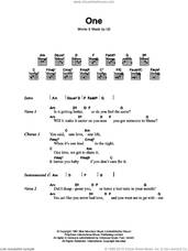 Cover icon of One sheet music for guitar (chords) by Johnny Cash and U2, intermediate skill level