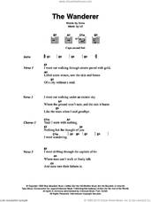 Cover icon of The Wanderer sheet music for guitar (chords) by Johnny Cash, U2 and Bono, intermediate skill level