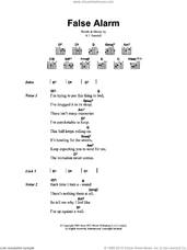 Cover icon of False Alarm sheet music for guitar (chords) by KT Tunstall, intermediate skill level