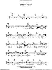 Cover icon of In Other Words sheet music for voice and other instruments (fake book) by Ben Kweller, intermediate skill level