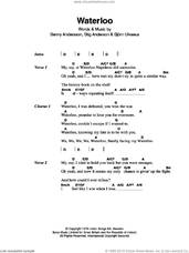 Cover icon of Waterloo sheet music for guitar (chords) by ABBA, Benny Andersson and Stig Anderson, intermediate skill level