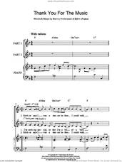 Cover icon of Thank You For The Music (arr. Rick Hein) sheet music for choir (2-Part) by ABBA, Rick Hein, Benny Andersson, Bjorn Ulvaeus and Miscellaneous, intermediate duet