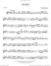 Cover icon of Fifteen sheet music for alto saxophone solo by Taylor Swift, intermediate skill level