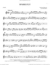 Cover icon of Sparks Fly sheet music for violin solo by Taylor Swift, intermediate skill level