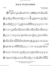Cover icon of Back To December sheet music for violin solo by Taylor Swift, intermediate skill level