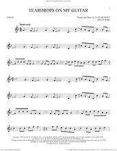 Cover icon of Teardrops On My Guitar sheet music for violin solo by Taylor Swift and Liz Rose, intermediate skill level