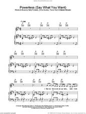 Cover icon of Powerless (Say What You Want) sheet music for voice, piano or guitar by Nelly Furtado, intermediate skill level