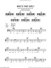Cover icon of Who's That Girl? sheet music for piano solo (chords, lyrics, melody) by Eurythmics, Annie Lennox and Dave Stewart, intermediate piano (chords, lyrics, melody)