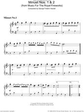 Cover icon of Minuet Nos.1 and 2 (from Music For The Royal Fireworks) sheet music for piano solo by George Frideric Handel, classical score, intermediate skill level