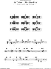 Cover icon of Je T'aime... Moi Non Plus sheet music for piano solo (chords, lyrics, melody) by Serge Gainsbourg, intermediate piano (chords, lyrics, melody)