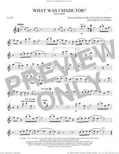 Cover icon of What Was I Made For? (from Barbie) sheet music for flute solo by Billie Eilish, intermediate skill level
