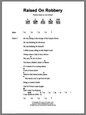 Cover icon of Raised On Robbery sheet music for guitar (chords) by Joni Mitchell, intermediate skill level