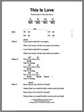 Cover icon of This Is Love sheet music for guitar (chords) by Polly Jean Harvey and P J Harvey, intermediate skill level