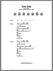 Cover icon of Turn Into sheet music for guitar (chords) by Yeah Yeah Yeahs, Brian Chase, Karen Orzolek and Nick Zinner, intermediate skill level