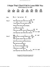 Cover icon of I Hope That I Don't Fall In Love With You sheet music for guitar (chords) by Tom Waits, intermediate skill level
