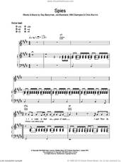 Cover icon of Spies sheet music for voice, piano or guitar by Coldplay, intermediate skill level