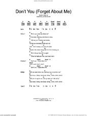 Cover icon of Don't You (Forget About Me) sheet music for guitar (chords) by Simple Minds, Keith Forsey and Steve Schiff, intermediate skill level