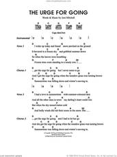 Cover icon of Urge For Going sheet music for guitar (chords) by Merle Travis and Joni Mitchell, intermediate skill level