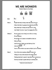 Cover icon of We Are Monkeys sheet music for guitar (chords) by Merle Travis and Fran Healy, intermediate skill level