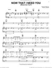 Cover icon of Now That I Need You (Where Are You?) sheet music for voice, piano or guitar by Frank Loesser, intermediate skill level