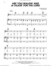 Cover icon of Are You Walkin' And A-Talkin' For The Lord sheet music for voice, piano or guitar by Hank Williams, intermediate skill level