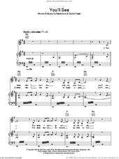 Cover icon of You'll See sheet music for voice, piano or guitar by Susan Boyle, David Foster and Madonna, intermediate skill level