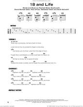 Cover icon of 18 And Life sheet music for guitar solo by Skid Row, David Michael Sabo, Rachael Bolan Southworth, Rob Affuso, Scott Mulvehill and Sebastian Bierk, beginner skill level
