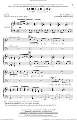 Cover icon of Table Of Joy sheet music for choir (SATB: soprano, alto, tenor, bass) by Joseph M. Martin, intermediate skill level