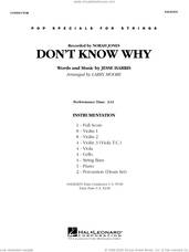 Cover icon of Don't Know Why (arr. Larry Moore) (COMPLETE) sheet music for orchestra by Norah Jones, Jesse Harris and Larry Moore, intermediate skill level