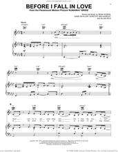 Cover icon of Before I Fall In Love sheet music for voice, piano or guitar by Coco Lee, Allan Rich, Dane Deviller, Dorothy Sea-Gazeley and Sean Hosein, intermediate skill level