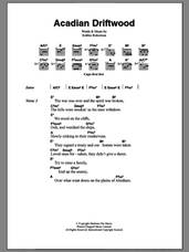 Cover icon of Acadian Driftwood sheet music for guitar (chords) by The Band and Robbie Robertson, intermediate skill level