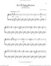 Cover icon of Act III Introduction sheet music for piano solo by Giacomo Puccini, classical score, intermediate skill level
