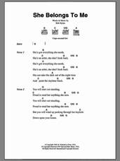 Cover icon of She Belongs To Me sheet music for guitar (chords) by Bob Dylan, intermediate skill level