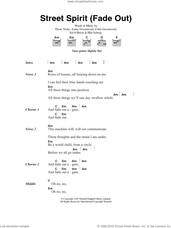 Cover icon of Street Spirit (Fade Out) sheet music for guitar (chords) by Radiohead, Colin Greenwood, Jonny Greenwood, Phil Selway and Thom Yorke, intermediate skill level