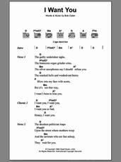 Cover icon of I Want You sheet music for guitar (chords) by Bob Dylan, intermediate skill level