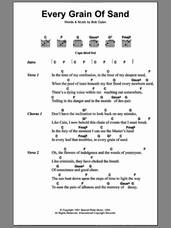 Cover icon of Every Grain Of Sand sheet music for guitar (chords) by Bob Dylan, intermediate skill level