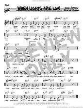 Cover icon of When Lights Are Low (Low Voice) sheet music for voice and other instruments (real book with lyrics) by Spencer Williams and Benny Carter, intermediate skill level