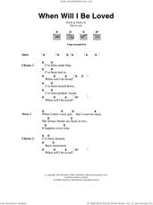 Cover icon of When Will I Be Loved sheet music for guitar (chords) by Everly Brothers, Linda Ronstadt and Phil Everly, intermediate skill level