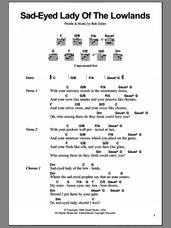 Cover icon of Sad-Eyed Lady Of The Lowlands sheet music for guitar (chords) by Bob Dylan, intermediate skill level