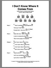 Cover icon of I Don't Know Where It Comes From sheet music for guitar (chords) by Ride, Skunk Anansie, Andy Bell, Laurence Colbert, Mark Gardener and Stephen Queralt, intermediate skill level