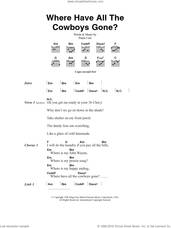Cover icon of Where Have All The Cowboys Gone? sheet music for guitar (chords) by Paula Cole, intermediate skill level
