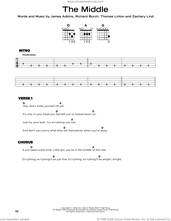 Cover icon of The Middle sheet music for guitar solo by Jimmy Eat World, James Adkins, Richard Burch, Thomas Linton and Zachary Lind, beginner skill level