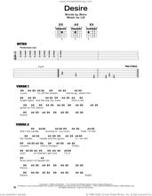 Cover icon of Desire sheet music for guitar solo by U2 and Bono, beginner skill level
