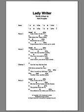 Cover icon of Lady Writer sheet music for guitar (chords) by Dire Straits and Mark Knopfler, intermediate skill level