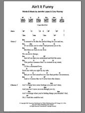 Cover icon of Ain't It Funny sheet music for guitar (chords) by Jennifer Lopez and Cory Rooney, intermediate skill level