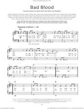 Cover icon of Bad Blood sheet music for piano solo by Taylor Swift, Johan Schuster, Max Martin and Shellback, beginner skill level