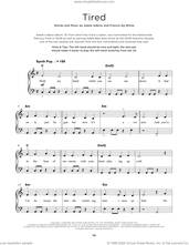 Cover icon of Tired sheet music for piano solo by Adele, Adele Adkins and Francis White, beginner skill level