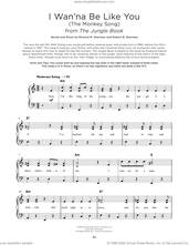 Cover icon of I Wan'na Be Like You (The Monkey Song) (from The Jungle Book) sheet music for piano solo by Sherman Brothers, Richard M. Sherman and Robert B. Sherman, beginner skill level